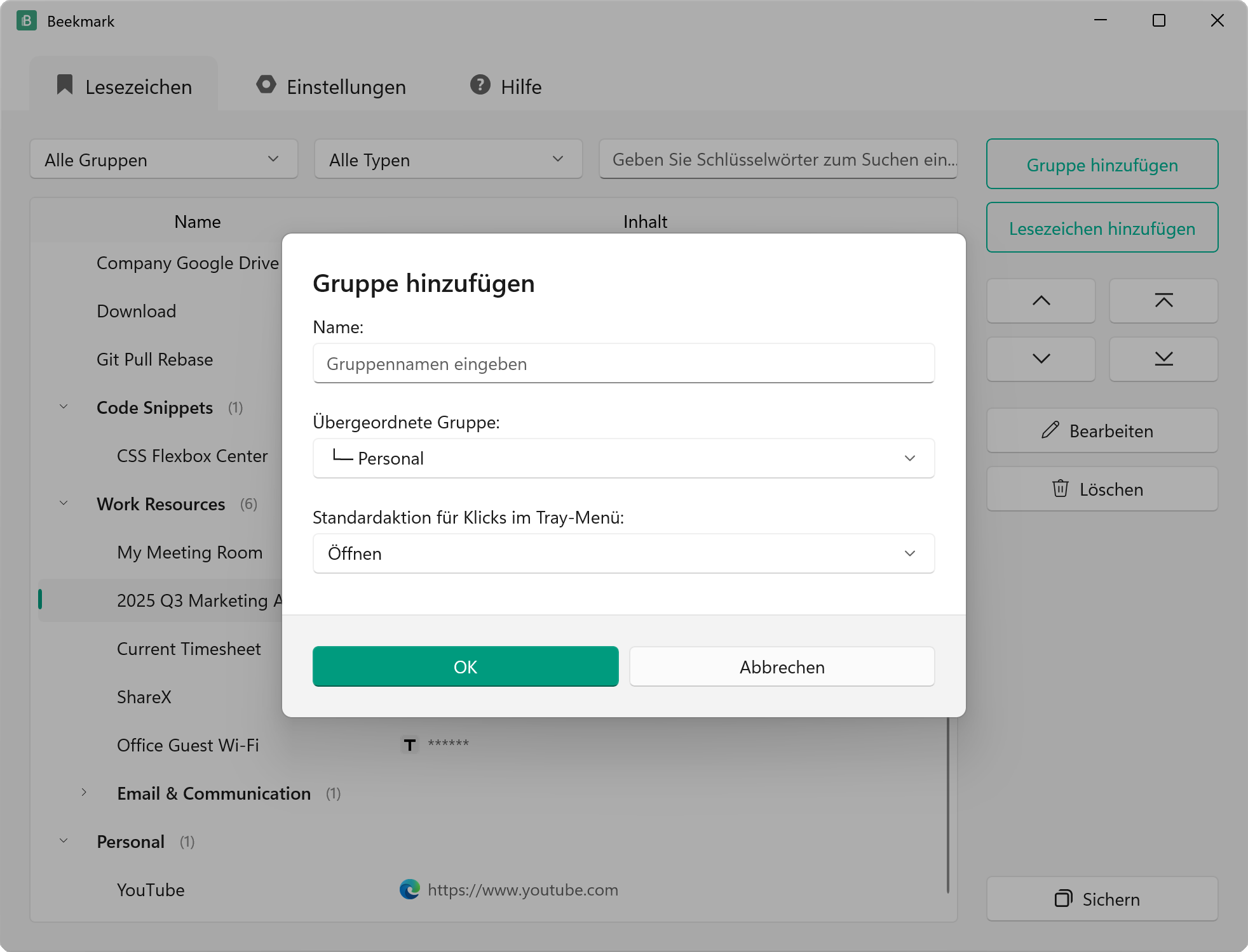 Gruppe Hinzufügen